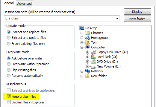 File repair support