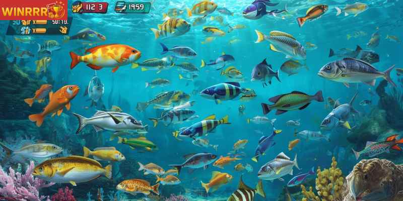 fishing game online underwater graphics with colorful fish
